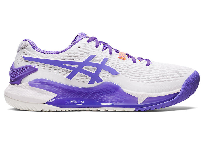 Women's Asics Gel-Resolution 9, White/Amethyst, 8.5 D Wide