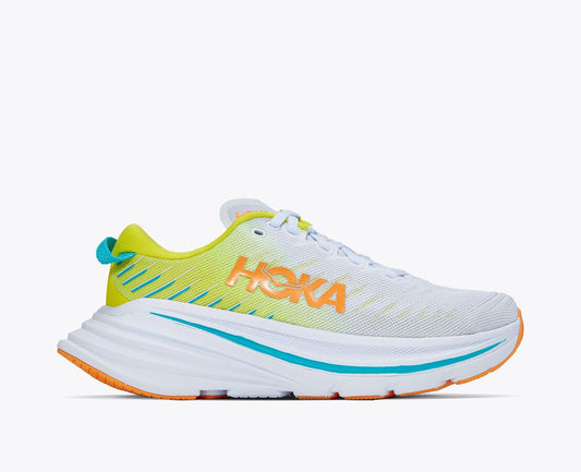 Women's Hoka One One Bondi X, White/Evening Primrose, 6.5 B Medium