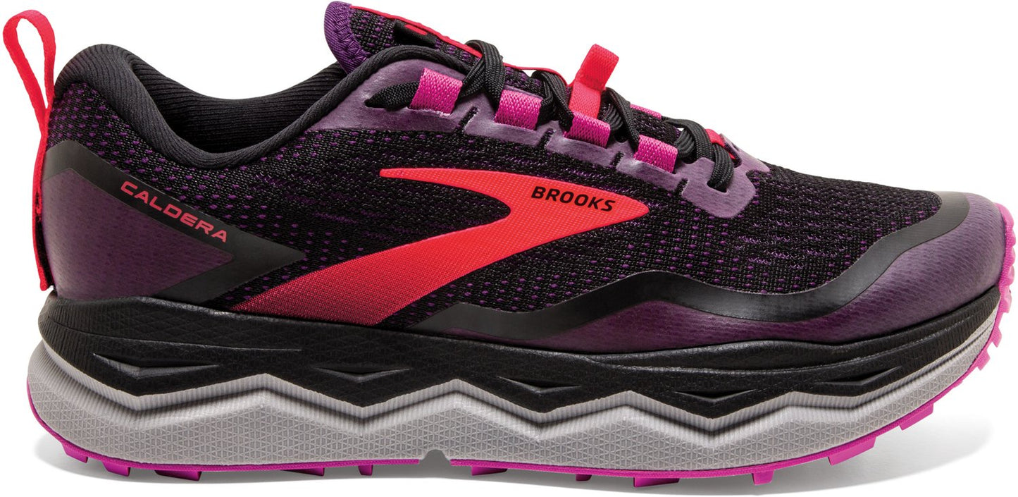 Women's Brooks Caldera 5, Black/Fuchsia/Purple, 9 B Medium