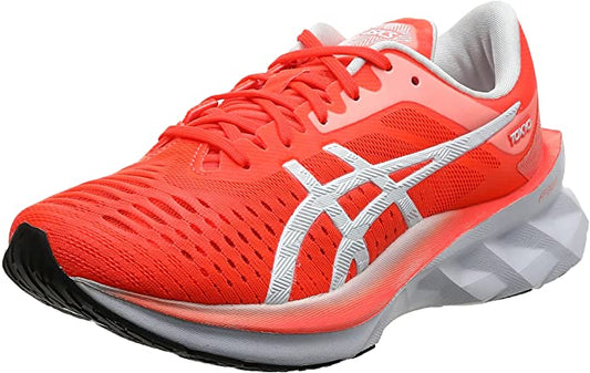 Women's Asics Novablast Tokyo, Sunrise RED/White, 9.5 B Medium