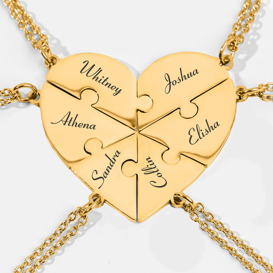 Engraved Names - Personalized Heart Puzzle Bracelet