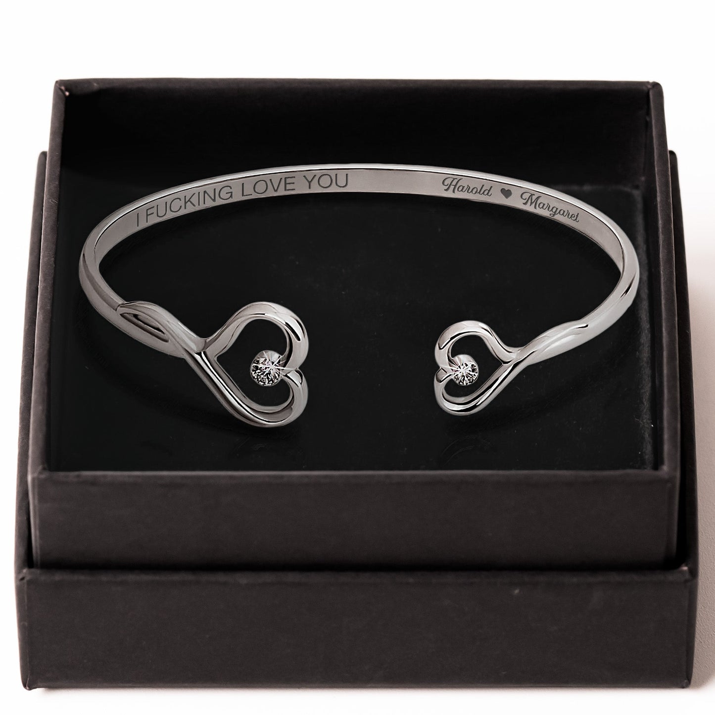 I F*cking Love You Funny Gift For Her - Personalized Heart Bracelet