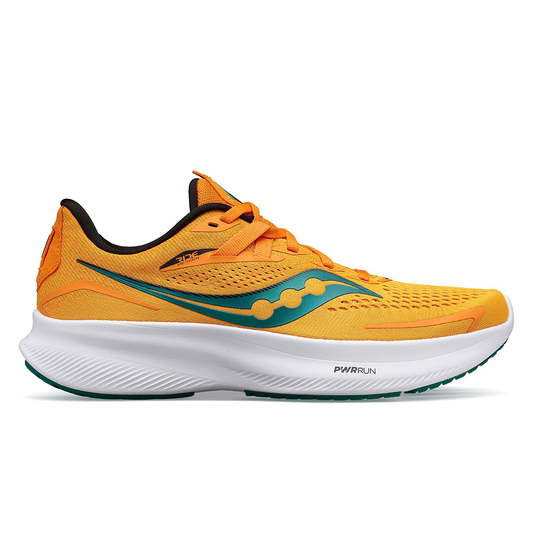 Men's Saucony Ride 15, Gold/Palm, 10 D Medium
