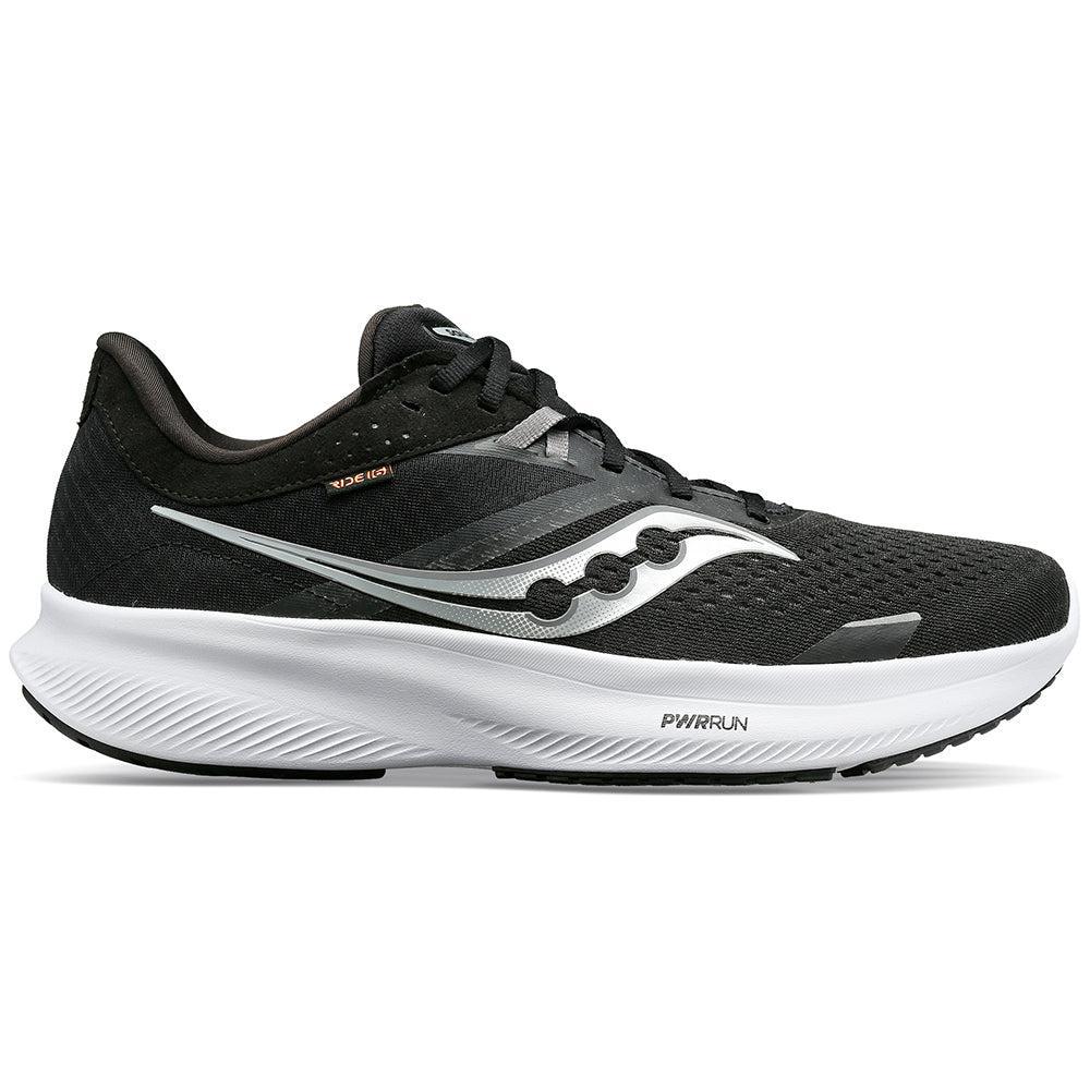Men's Saucony Ride 16, Black/White, 10 2E Wide