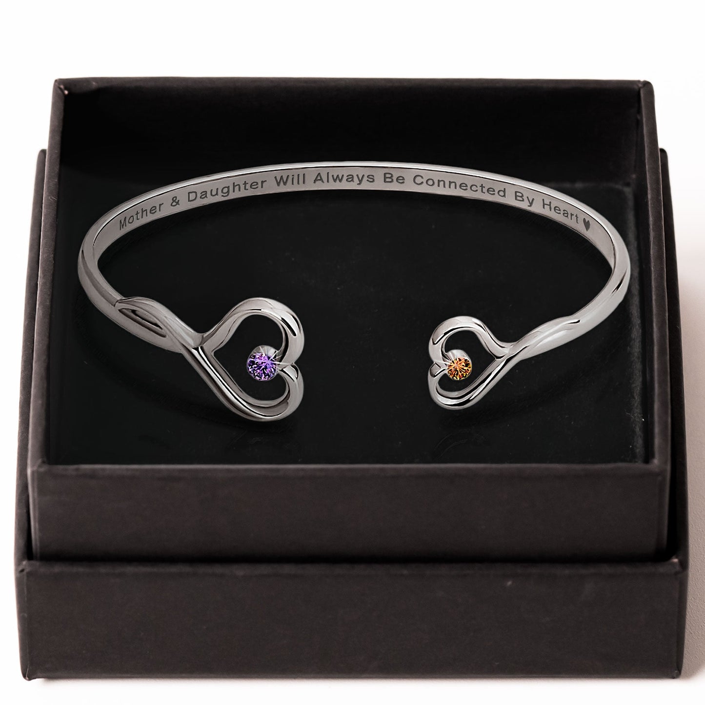 Mother And Daughter Will Always Be Connected By Heart - Personalized Heart Bracelet