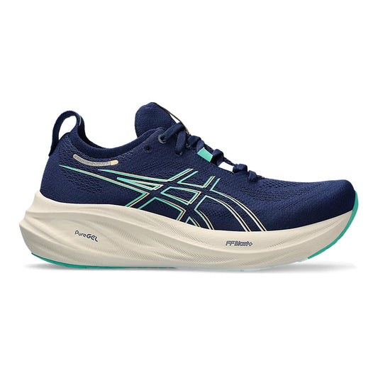 Women's Asics GEL-Nimbus 26, Blue Expanse/Aurora Green, 8 B Medium