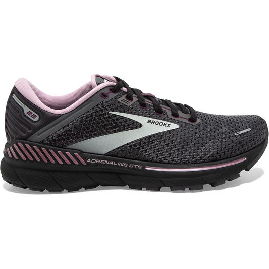 Women's Brooks Adrenaline GTS 22, Pearl/Black/Metallic, 12 B Medium