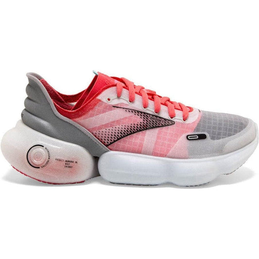Women's Brooks Aurora, Grey/Coral/Black, 6 B Medium