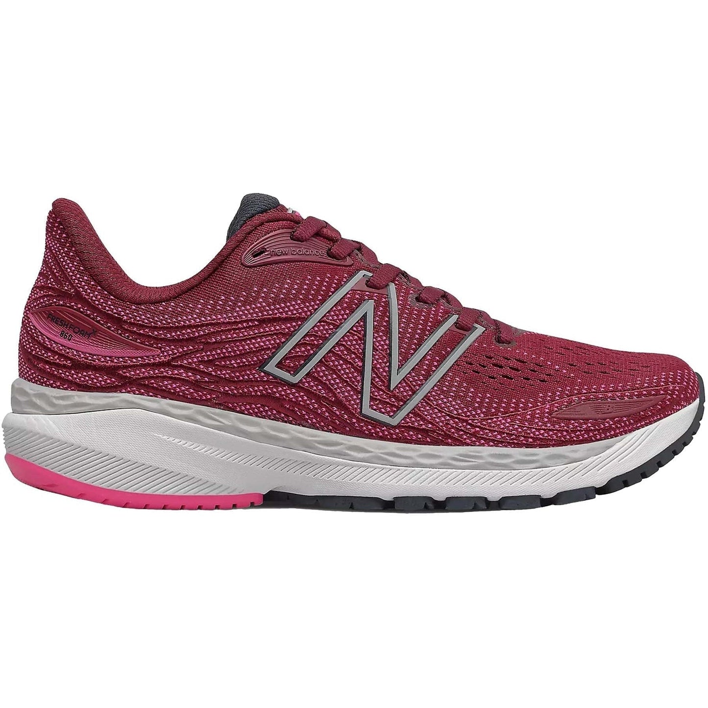 Women's New Balance Fresh Foam X 860v12, Garnet/Pink Glo, 6.5 B Medium