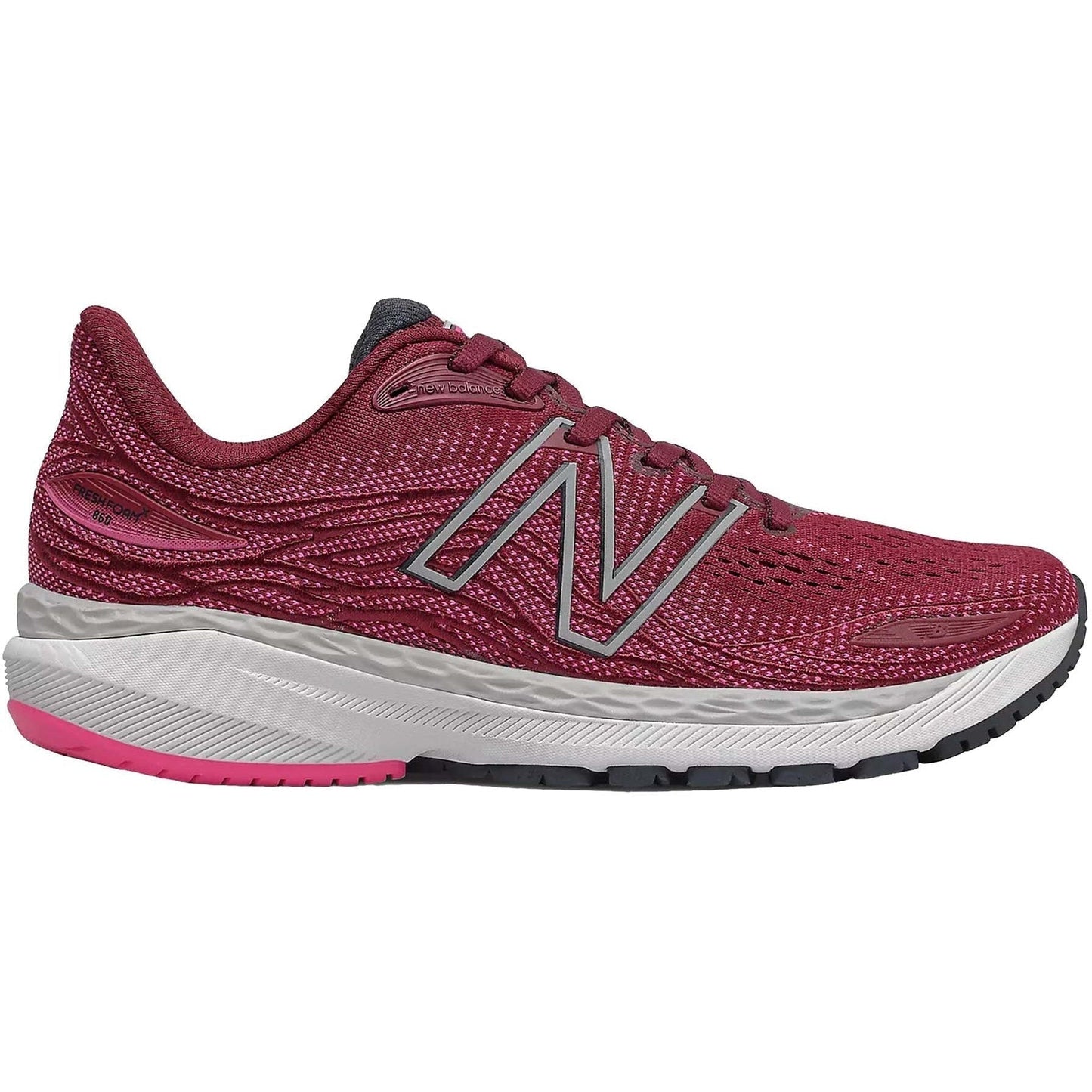 Women's New Balance Fresh Foam X 860v12, Garnet/Pink Glo, 9.5 B Medium