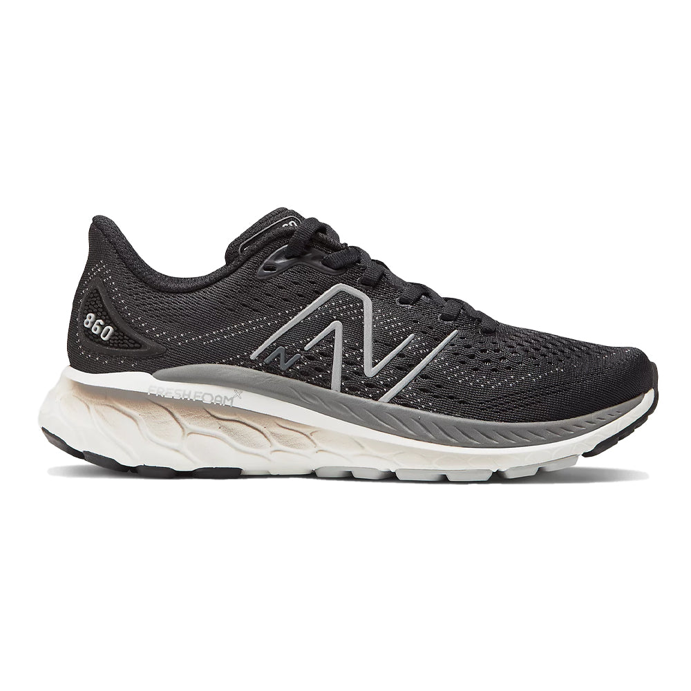 Women's New Balance Fresh Foam X 860v13, Black/Castlerock, 7.5 D Wide