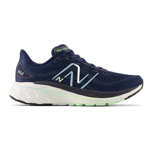 Women's New Balance Fresh Foam X 860v13, NB Navy/Bleach Blue/Green Aura, 10.5 B Medium