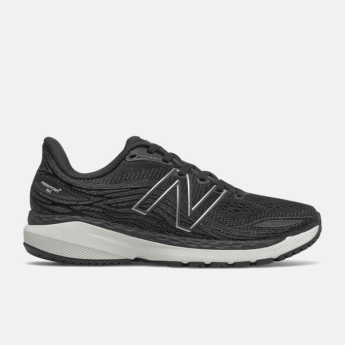 Women's New Balance Fresh Foam X 860v12, Black/White, 7.5 2A Narrow