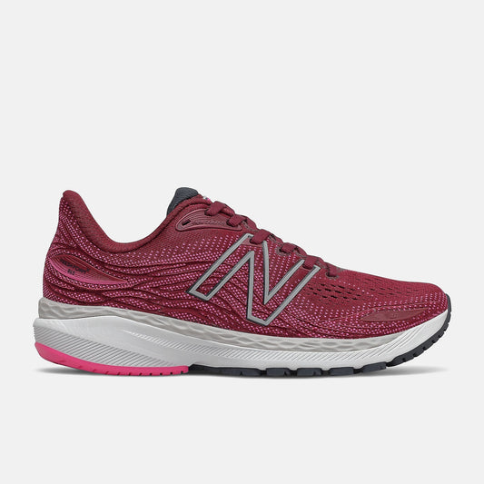 Women's New Balance Fresh Foam X 860v12, Garnet/Pink Glo, 10 B Medium